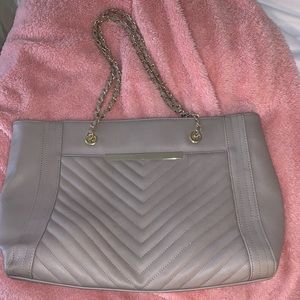 Taupe large shoulder bag